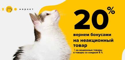Каждый день 20% от суммы чека возвращаем бонусами! 